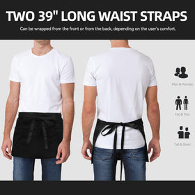 NLUS server apron with adjustable waist straps for universal fit.