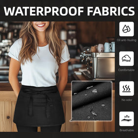 NLUS server apron water-resistant surface protects clothing from spills