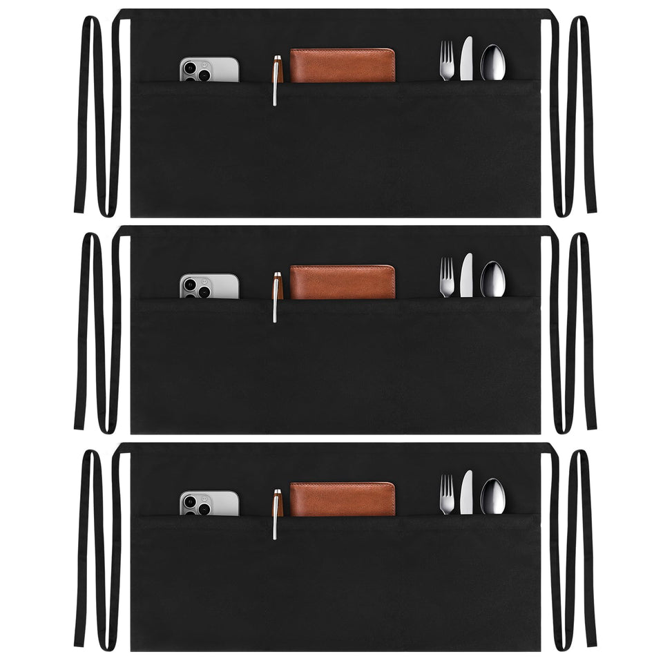 NLUS server apron water-resistant fabric keeps uniforms clean during busy shifts.