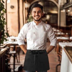 NLUS universal-size apron with long ties fits most waistlines comfortably
