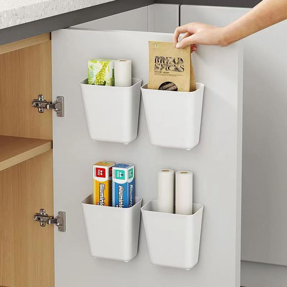 Nmgkokew 4-piece cabinet door storage boxes front view, boosts cupboard organization.