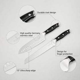 N NOBLE FAMILY kitchen scissors add versatile handling for small tasks.