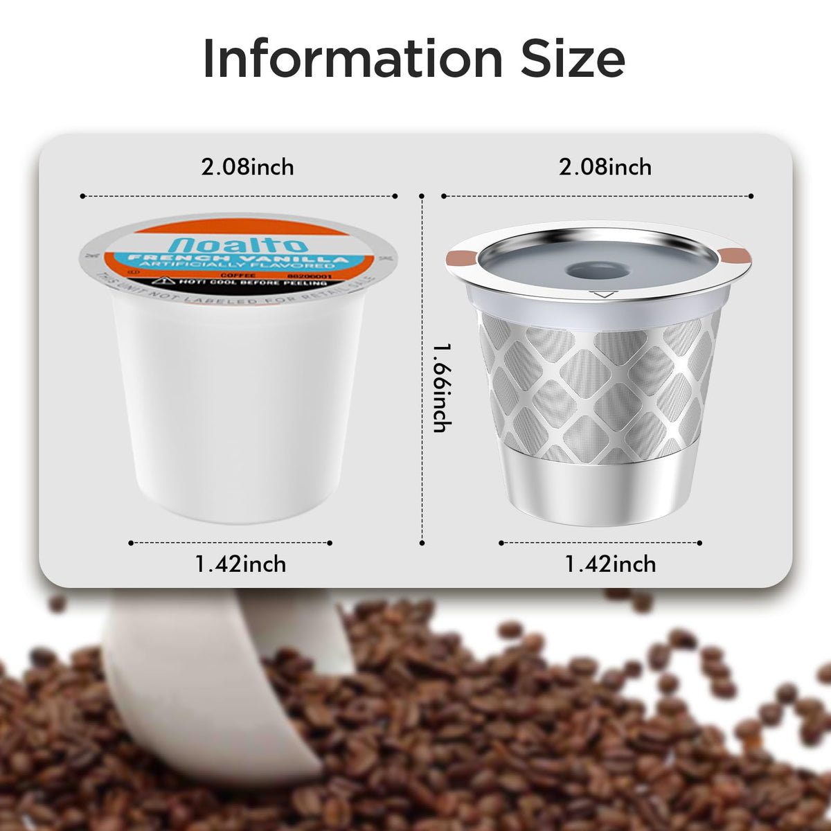 NOALTO easy-fill K-Cup design lets you load grounds quickly.