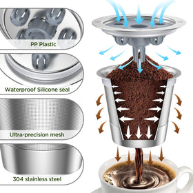 NOALTO reusable K cup bottom perforations optimize extraction for Ke K Supreme.