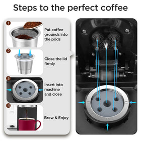 NOALTO dishwasher safe reusable K cup for effortless cleaning after brew.