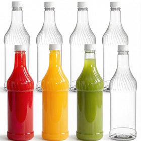 Noamus 8-pack 1L bottles with caps ready for beverages or storage.