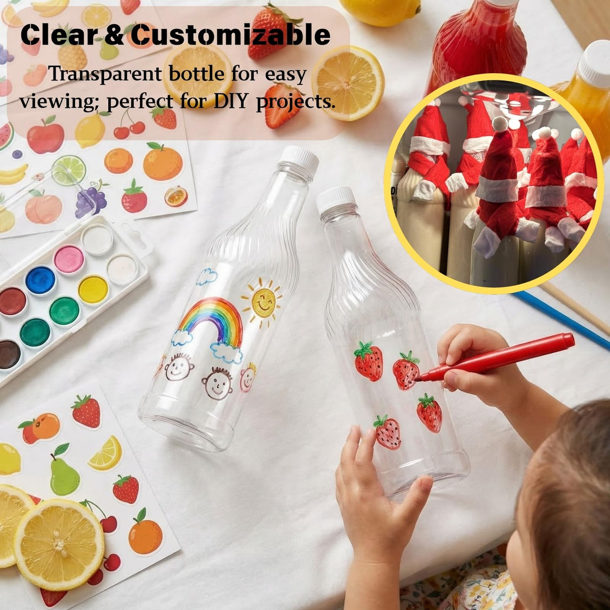 Noamus DIY-friendly bottle design supports stickers and personalization.