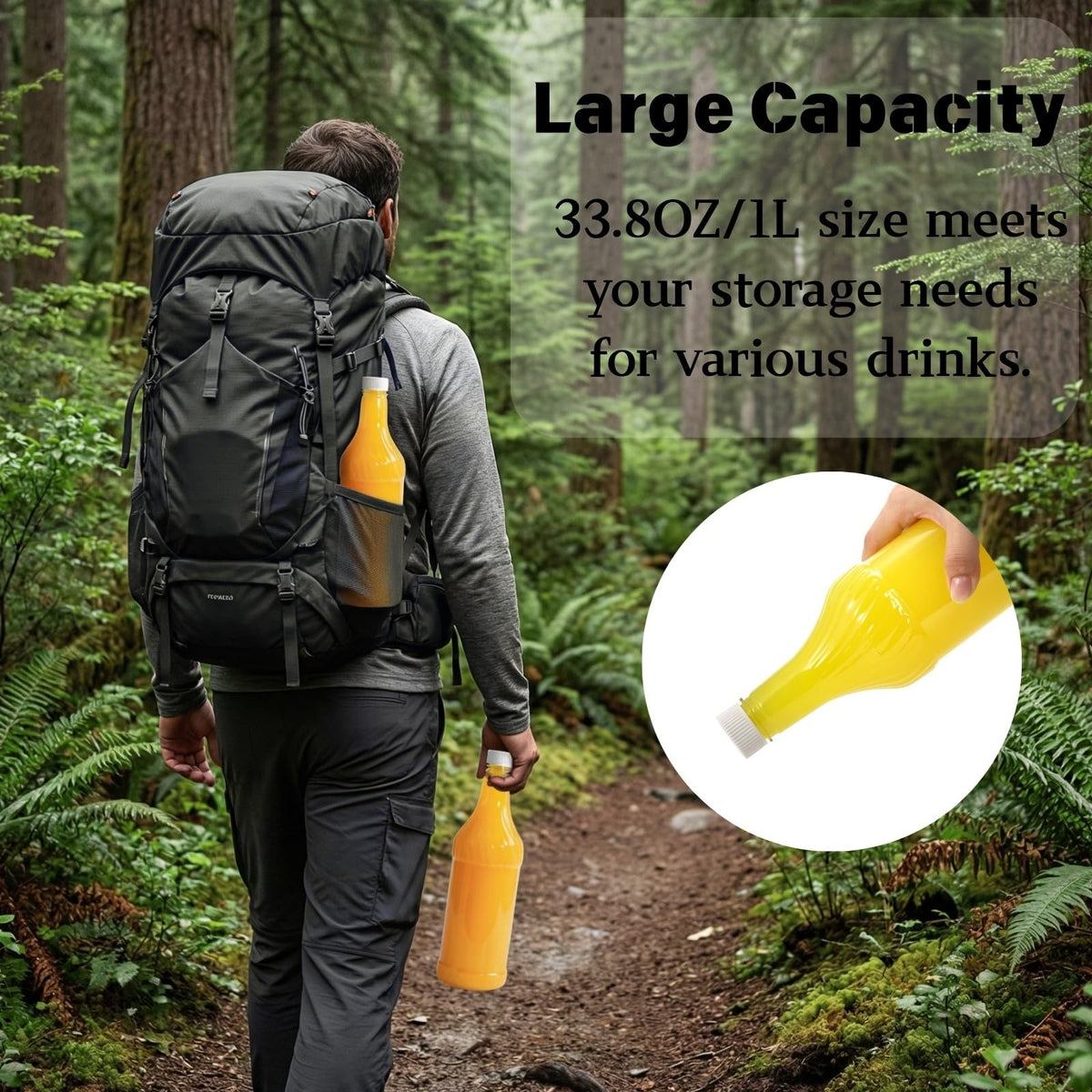 Noamus party-ready beverage bottle for organized event storage.