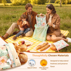 Nobineck beeswax bread bag durable linen fabric built for daily use and long-lasting storage.