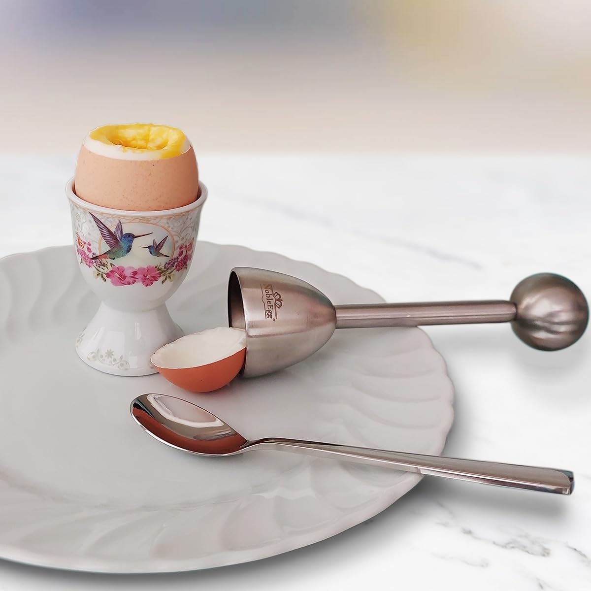 NobleEgg coffee spoon in compact design fits mugs and cups.