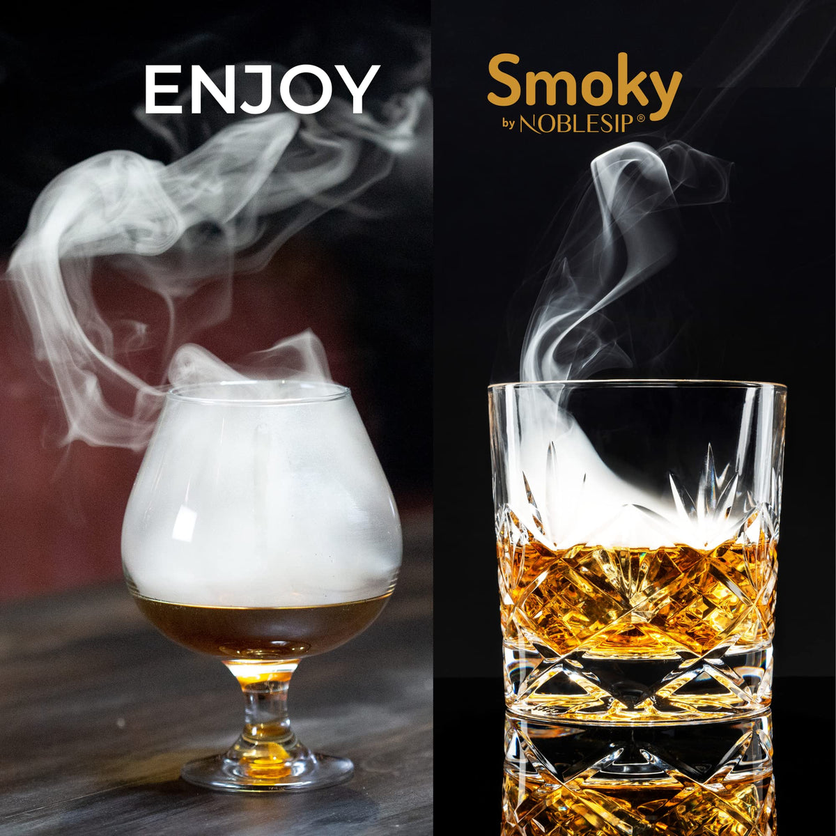 NobleSip recipe cards and QR tips for new cocktails