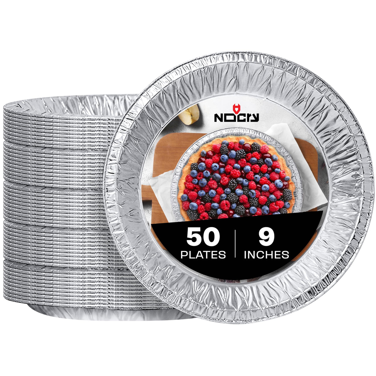 NoCry premium pie pans with curl lip for stable crust and neat edges.