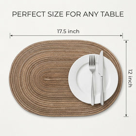 Noctiflorous placemats on a dining set, showcasing texture and color.