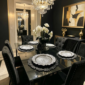 Noctiflorous modern leather-like placemats elevate table decor subtly.