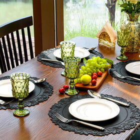 Noctiflorous placemats roll up for compact storage in the kitchen.