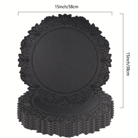 Noctiflorous round placemats on table setting for six, ready for everyday meals.
