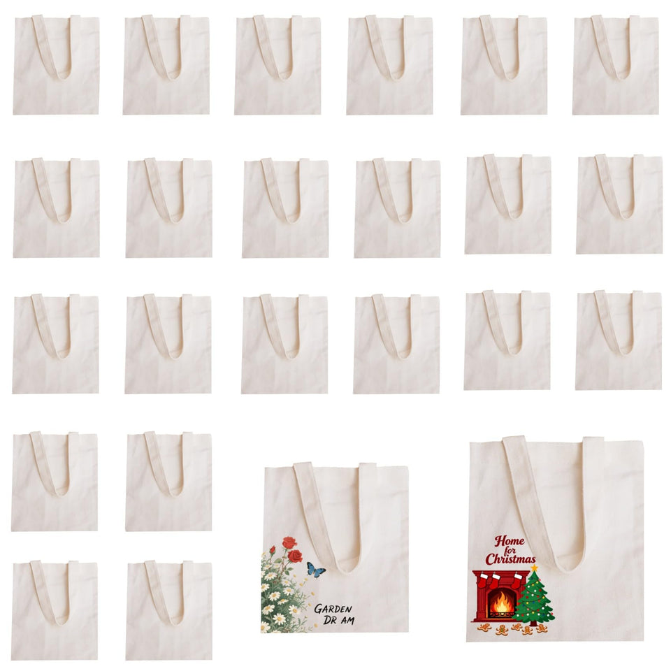 NOFKYNOXA 24-pack kids tote bags front view, durable surface for school art.