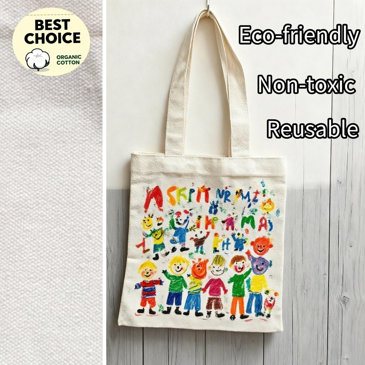 NOFKYNOXA tote bags during a craft session, ready for customization with names or logos.