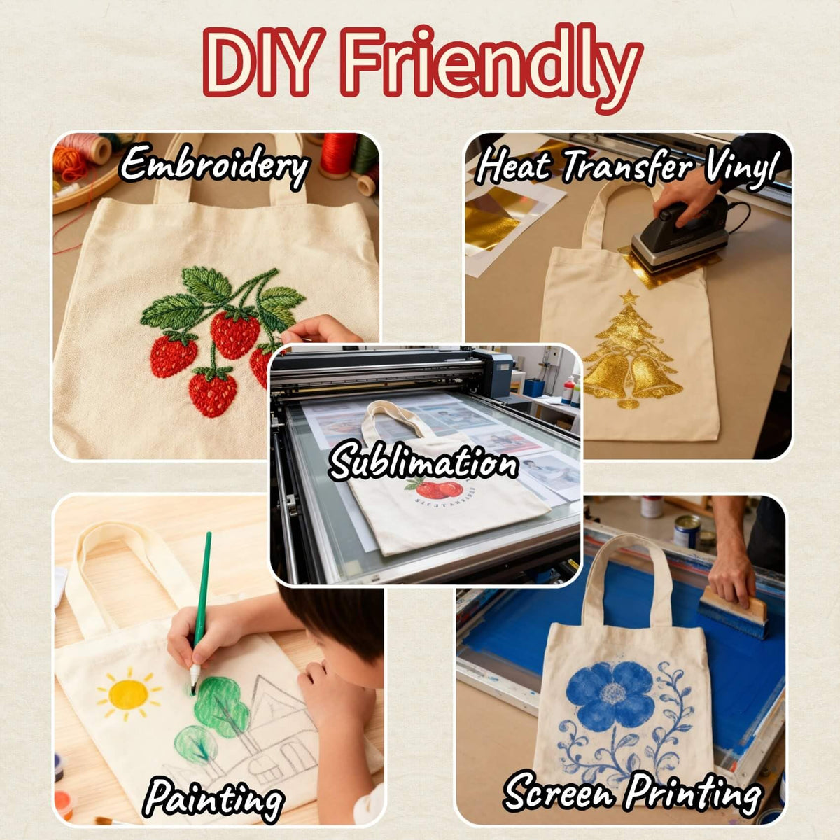 NOFKYNOXA tote bags with reinforced stitching, built to handle prints and embellishments.