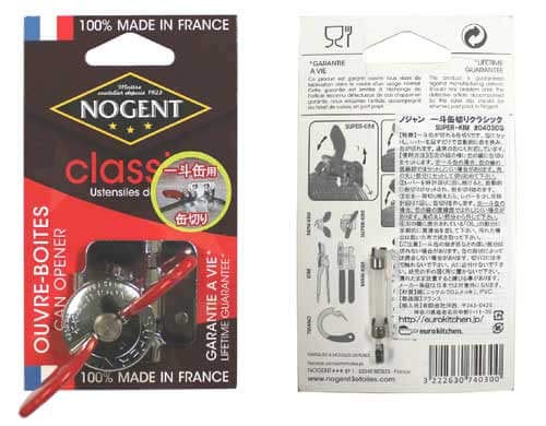 Nogent safety can opener red packaging highlights Made in France craftsmanship.