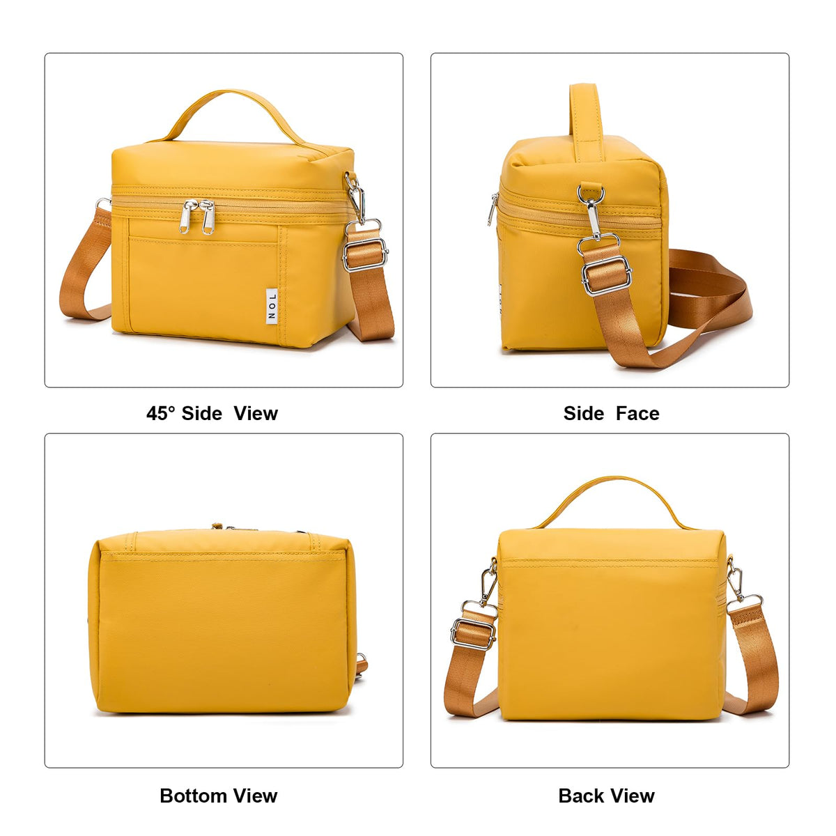 NOL earth yellow lunch bag compact storage for easy packing.