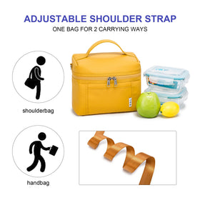 NOL earth yellow lunch bag hand-carry option for quick trips.