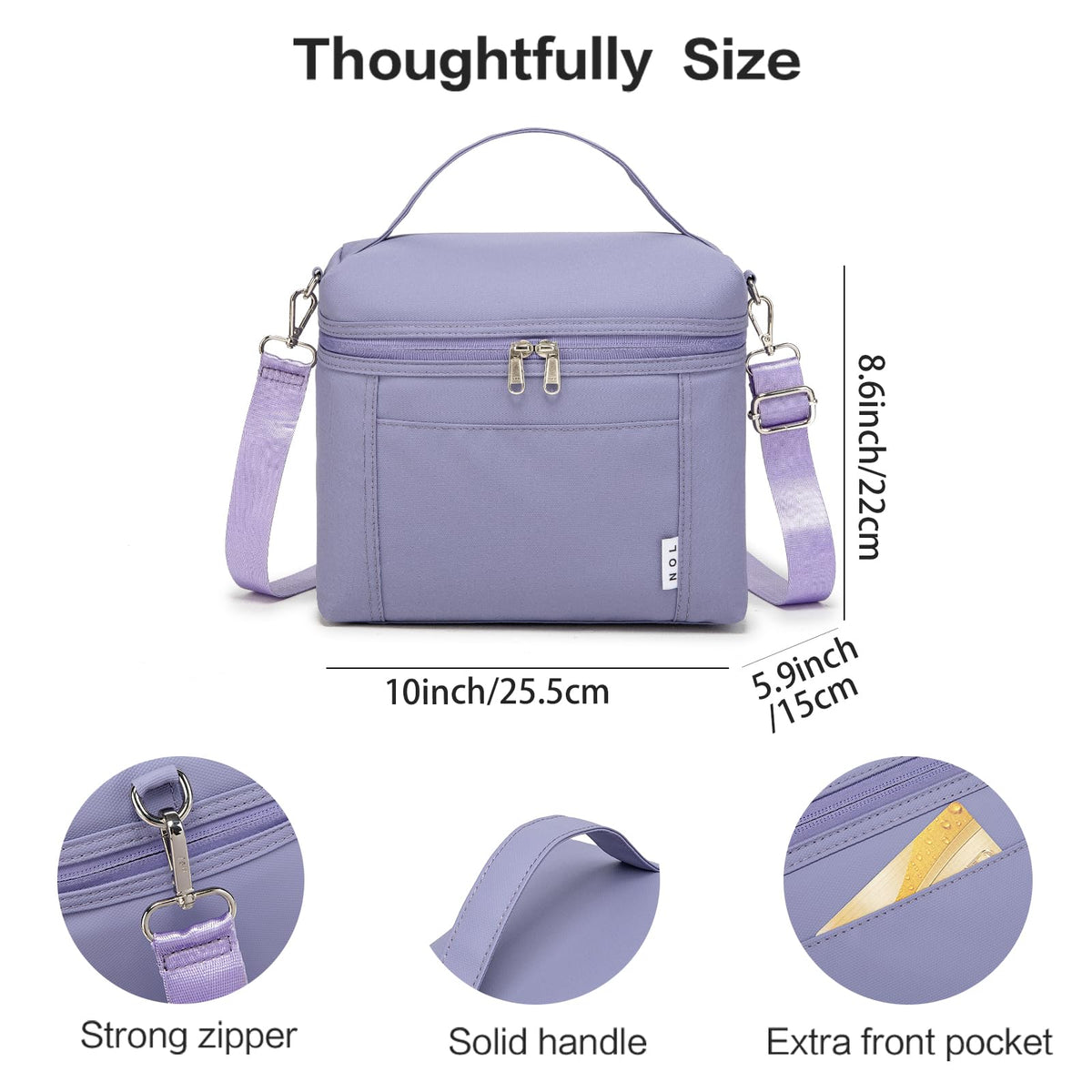 Two carry options on the NOL lunch bag for versatility.