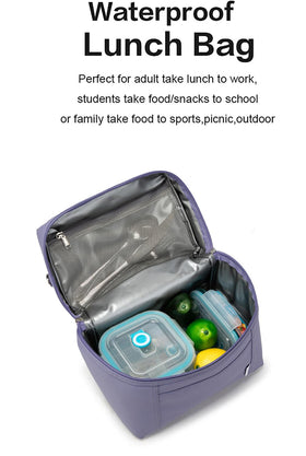 Exterior front pocket on NOL lunch bag for quick-access essentials.