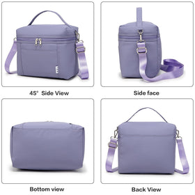 Main compartment with zipper on NOL lunch bag keeps contents secure.