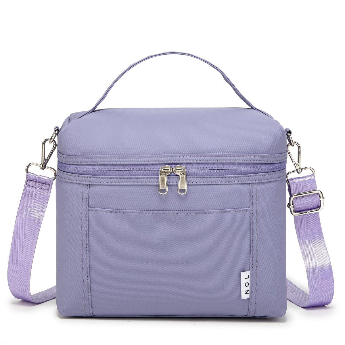 NOL lunch bag with waterproof nylon in light purple for daily use.