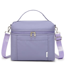 NOL lunch bag with waterproof nylon in light purple for daily use.