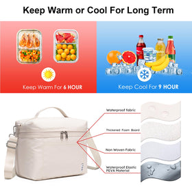 NOL Natural Organic Lifestyle lunch bag cream, construction and zippers detail