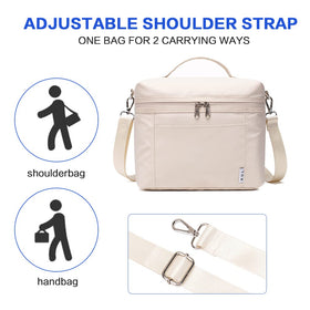 NOL Natural Organic Lifestyle lunch bag cream, detachable strap for versatile carrying