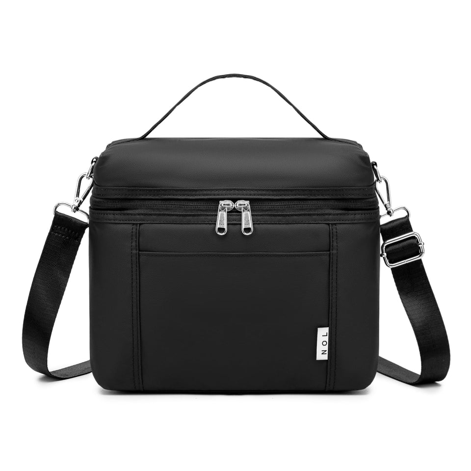 NOL Natural Organic Lifestyle lunch bag open compartment for easy lunch access.