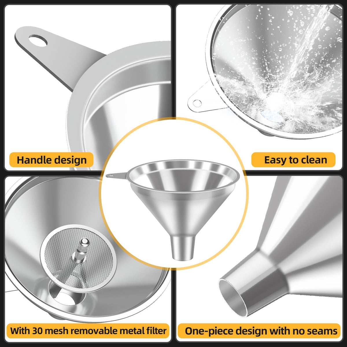 Nomatox small funnel for narrow-mouth containers and controlled pours