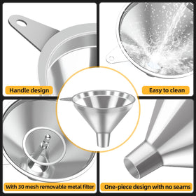 Nomatox small funnel for narrow-mouth containers and controlled pours