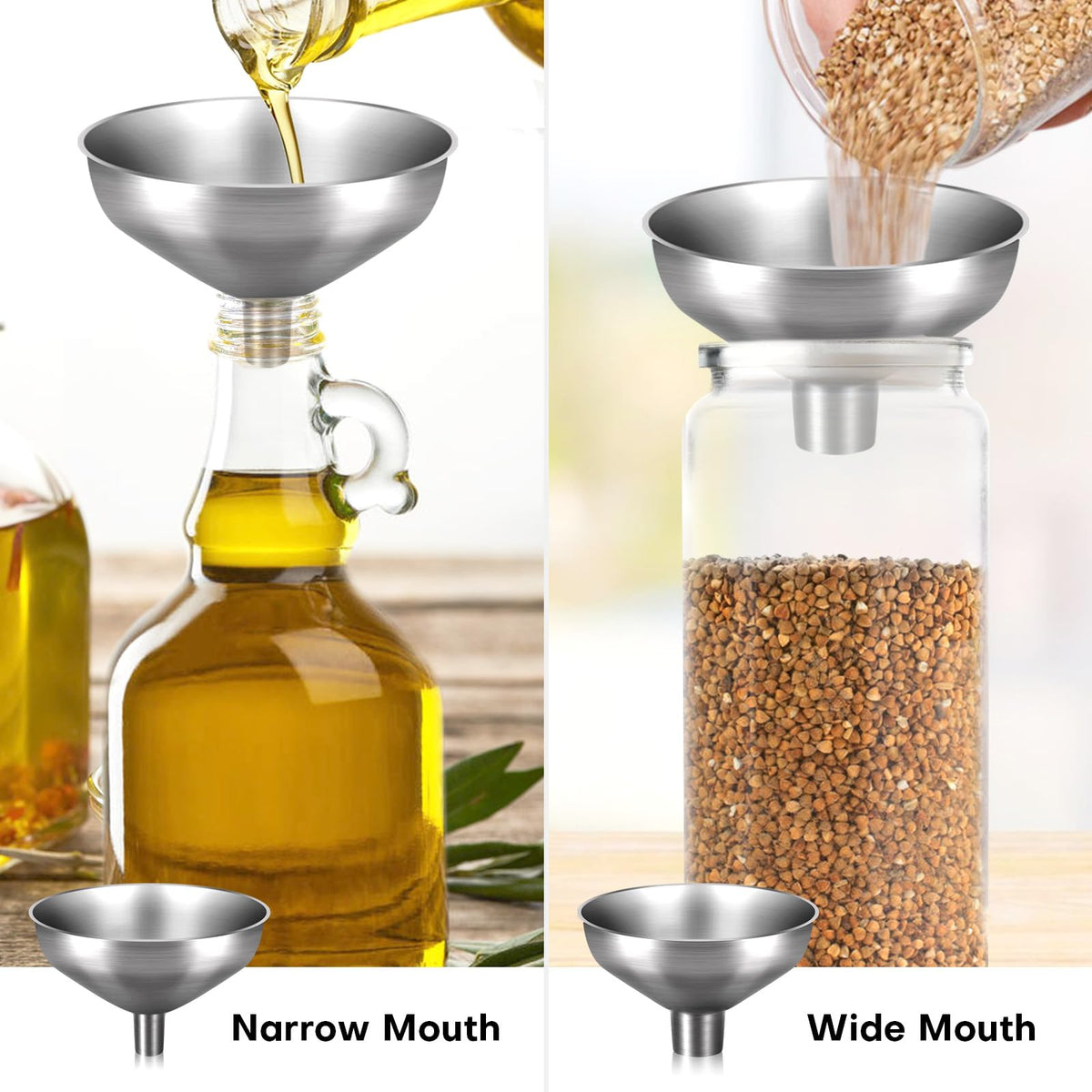 Nomatox spice transfer funnel helps neatly fill spice jars.
