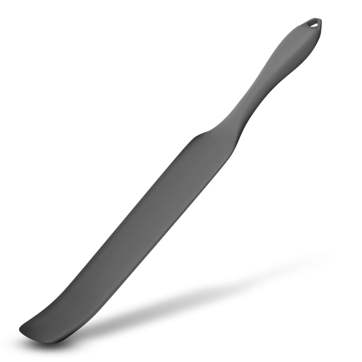 Nomiou silicone blender spatula demonstrates bottom scraping to minimize waste