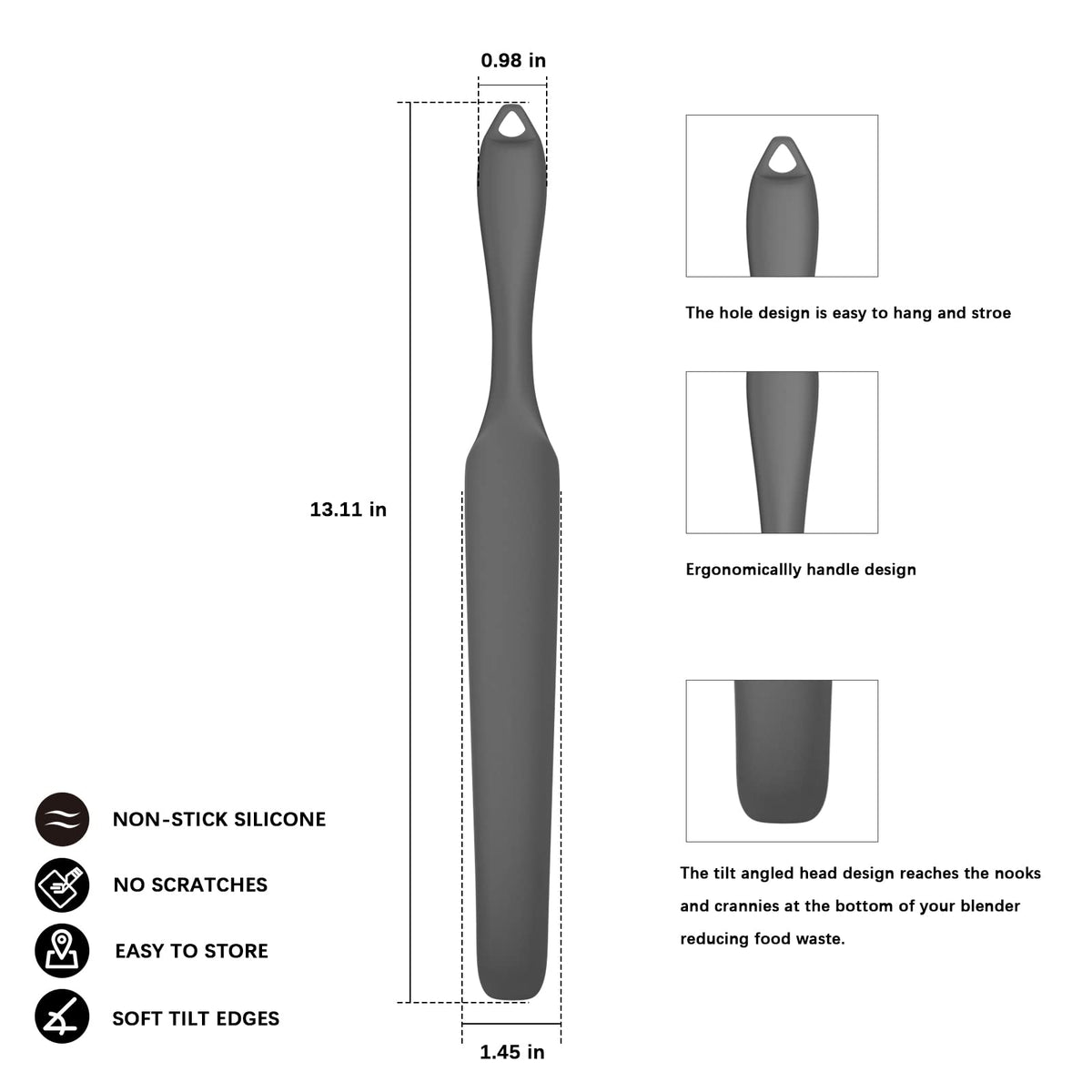 Nomiou under blade scraper reaching blender walls for complete residue removal