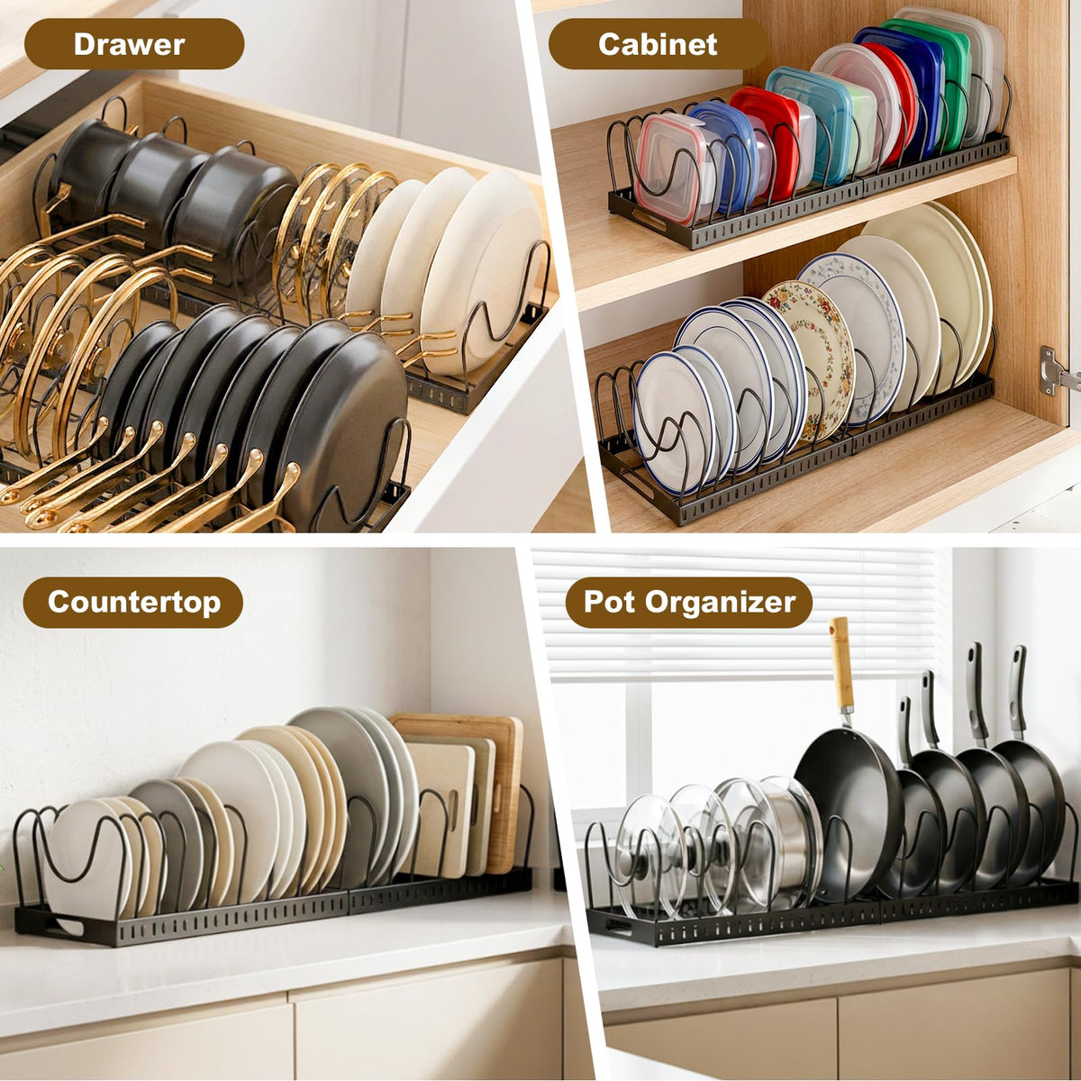 NomNest rust-resistant construction ensures long-lasting kitchen organization.