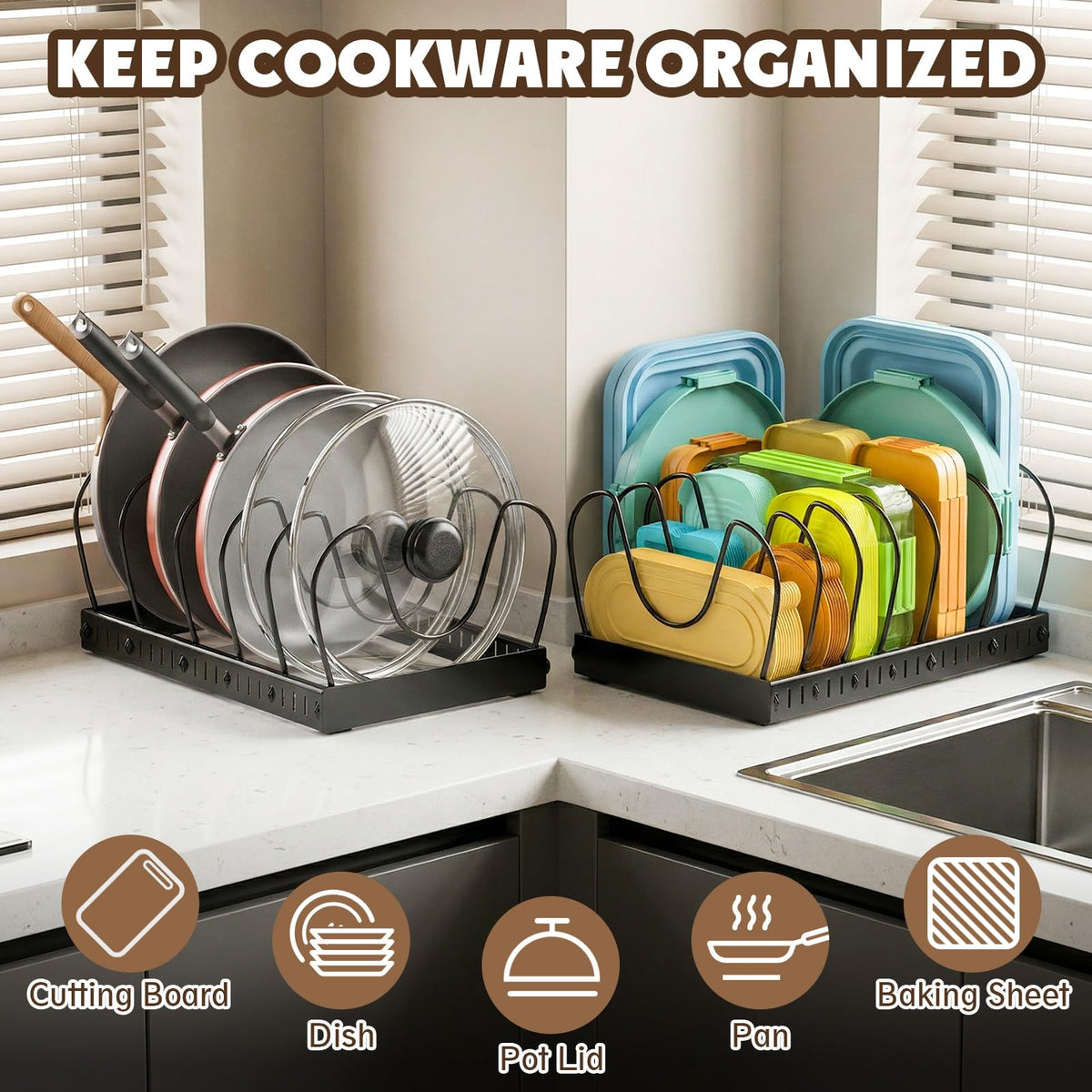NomNest rust-resistant steel construction ensures durable under-cabinet storage.