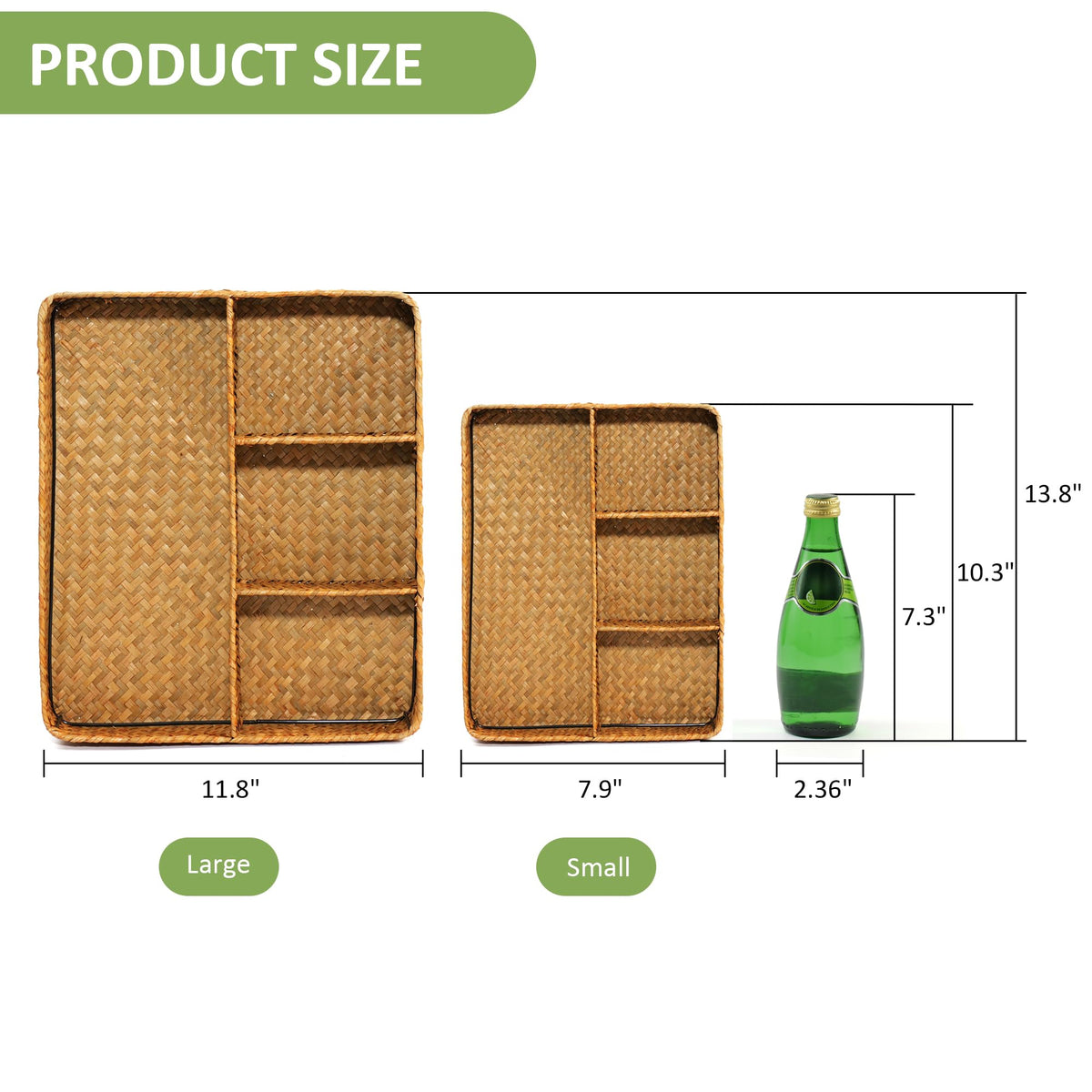Nonam pantry and coffee station organizer declutters countertops with elegant seagrass charm.
