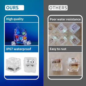 Nonley liquid-activated ice cubes glow when in contact with liquid.