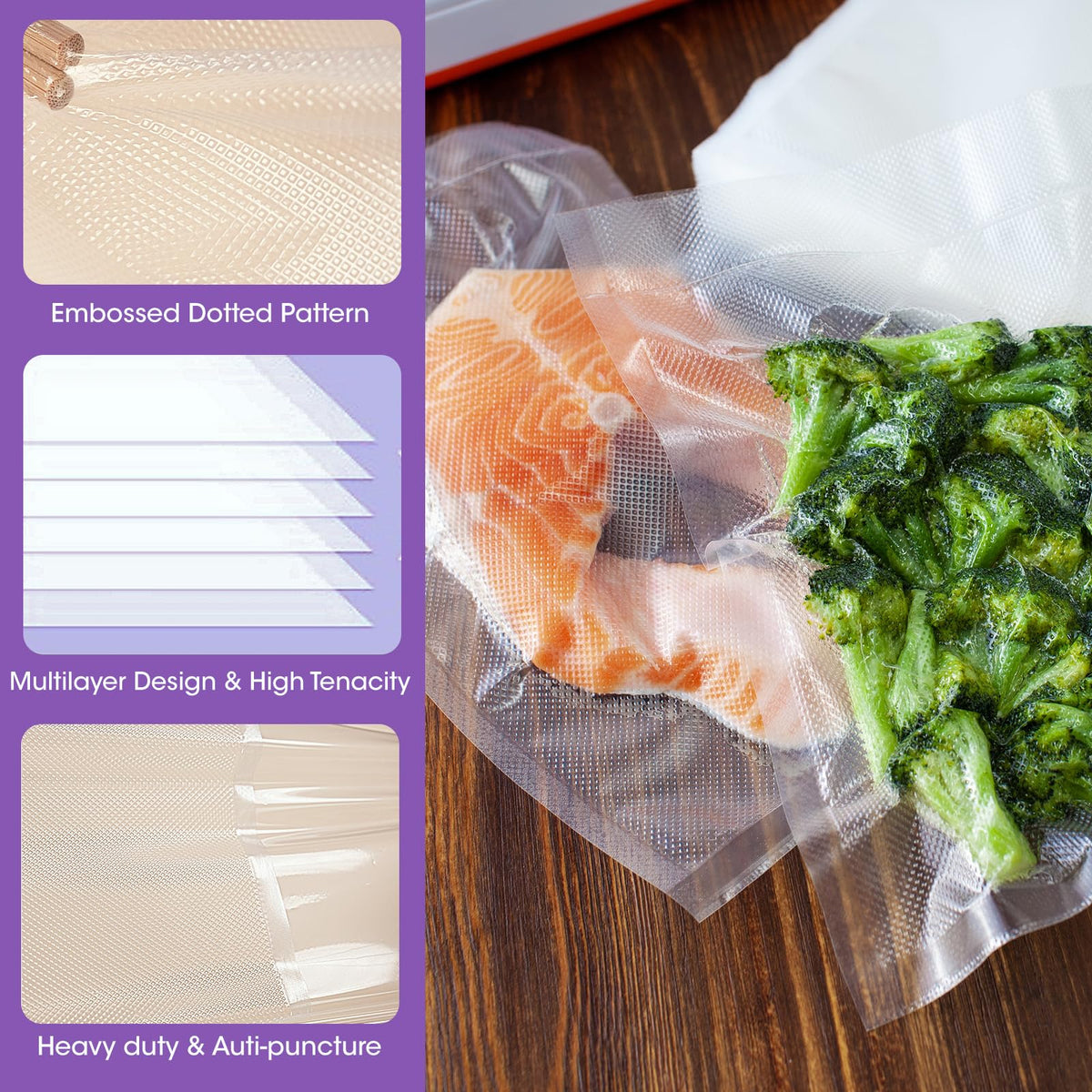 Nonolady bags work with FoodSaver and chamber sealers for easy use.