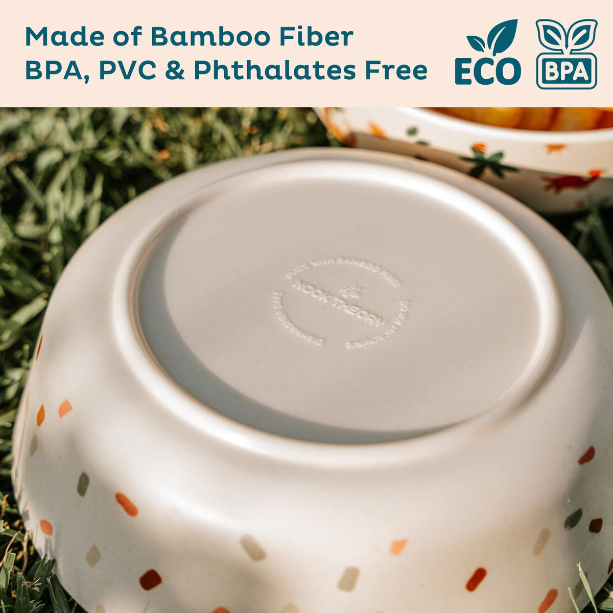 Nook Theory bowl close-up shows matte finish resisting stains and odors