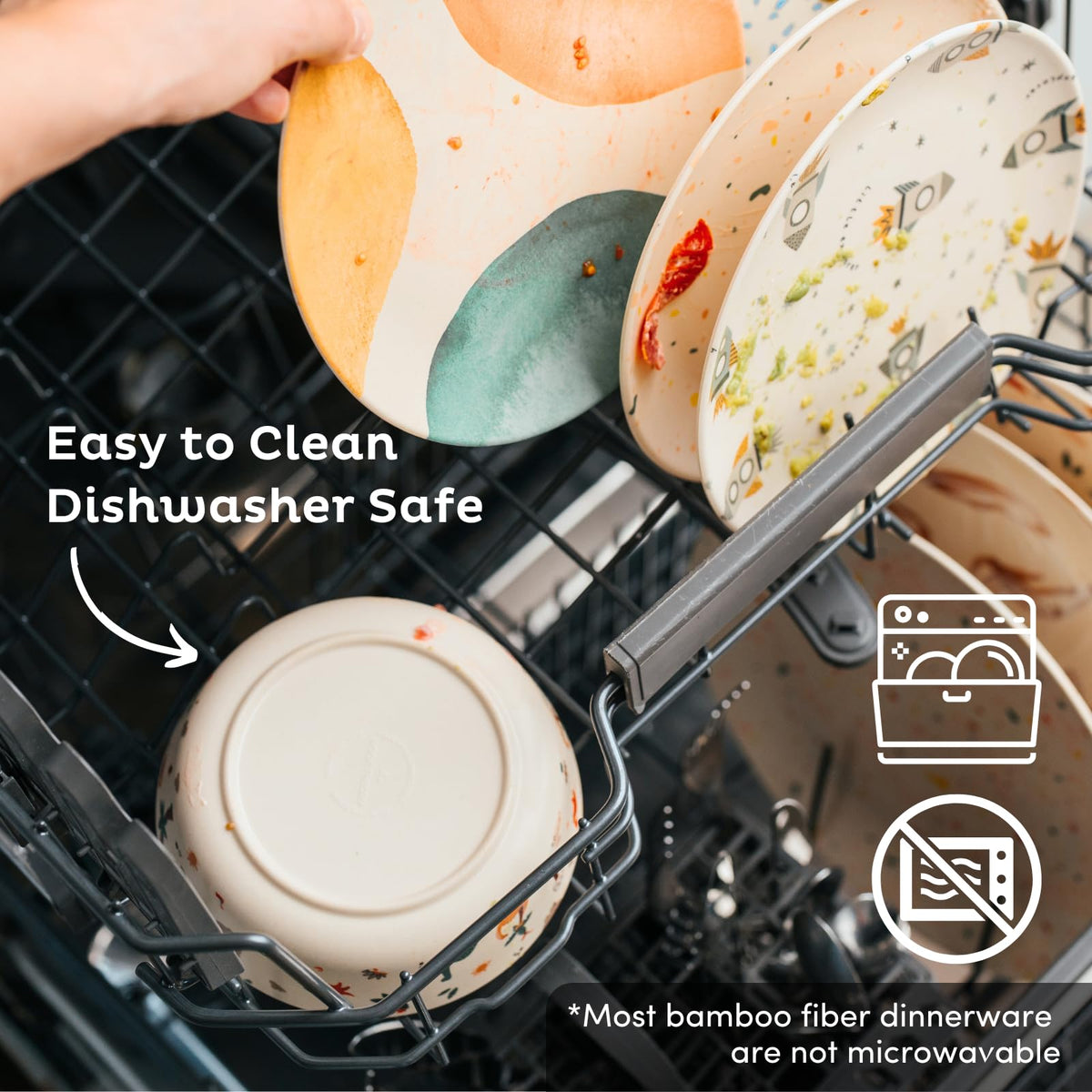 Nook Theory bamboo bowls on top rack safe for easy cleanup