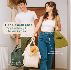 Nook Theory dual-handle design offers comfortable carrying options.