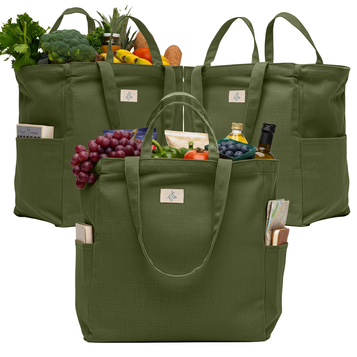 Nook Theory full set view shows organized reusable grocery bags for easy shopping.