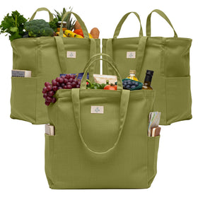 Nook Theory heavy-duty 12oz cotton bag stands up for easy loading and organization