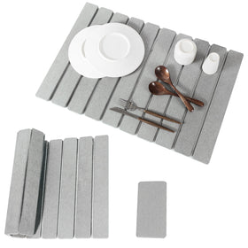 Nookawoo stone dish drying mat on countertop keeps surfaces dry and neat.